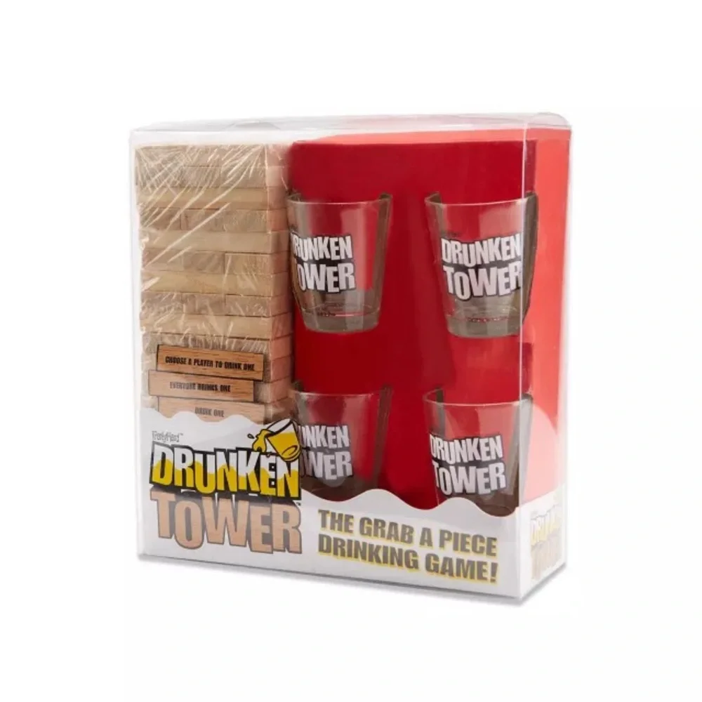 New Drunken Tower Drinking Game Set From Spencer’s - Picture 1 of 3